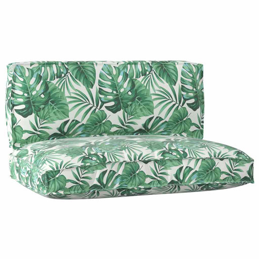 Pallet Kissen Set Floral 2 pcs Blattmuster 120 x 80 x 12 cm