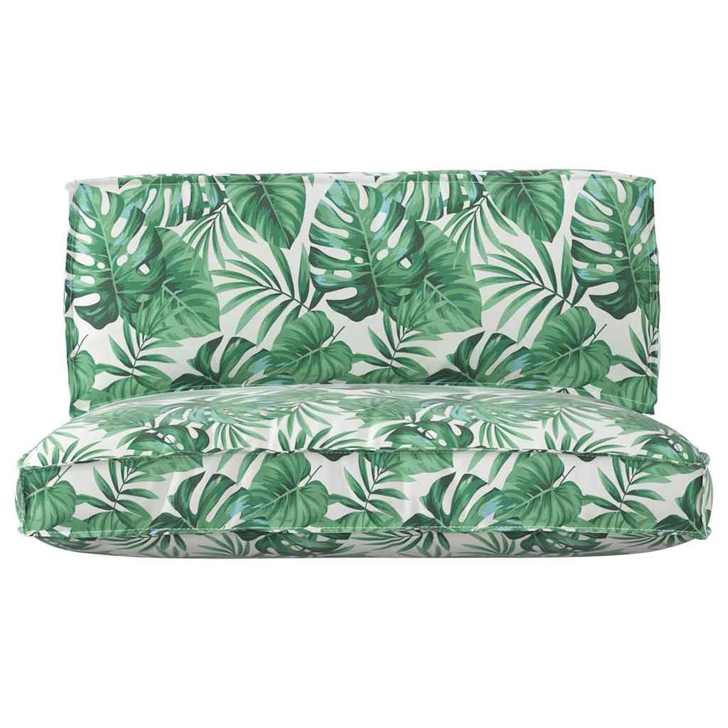Pallet Kissen Set Floral 2 pcs Blattmuster 120 x 80 x 12 cm