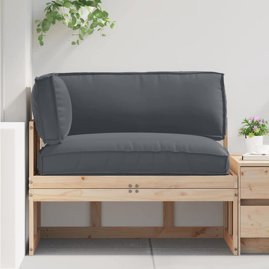 Pallet Kissen Set 3 pcs Anthrazit 120 x 80 x 12 cm Oxford Stoff