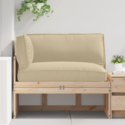 Pallet Kissen Set 3 pcs Beige 120 x 80 x 12 cm Oxford Stoff