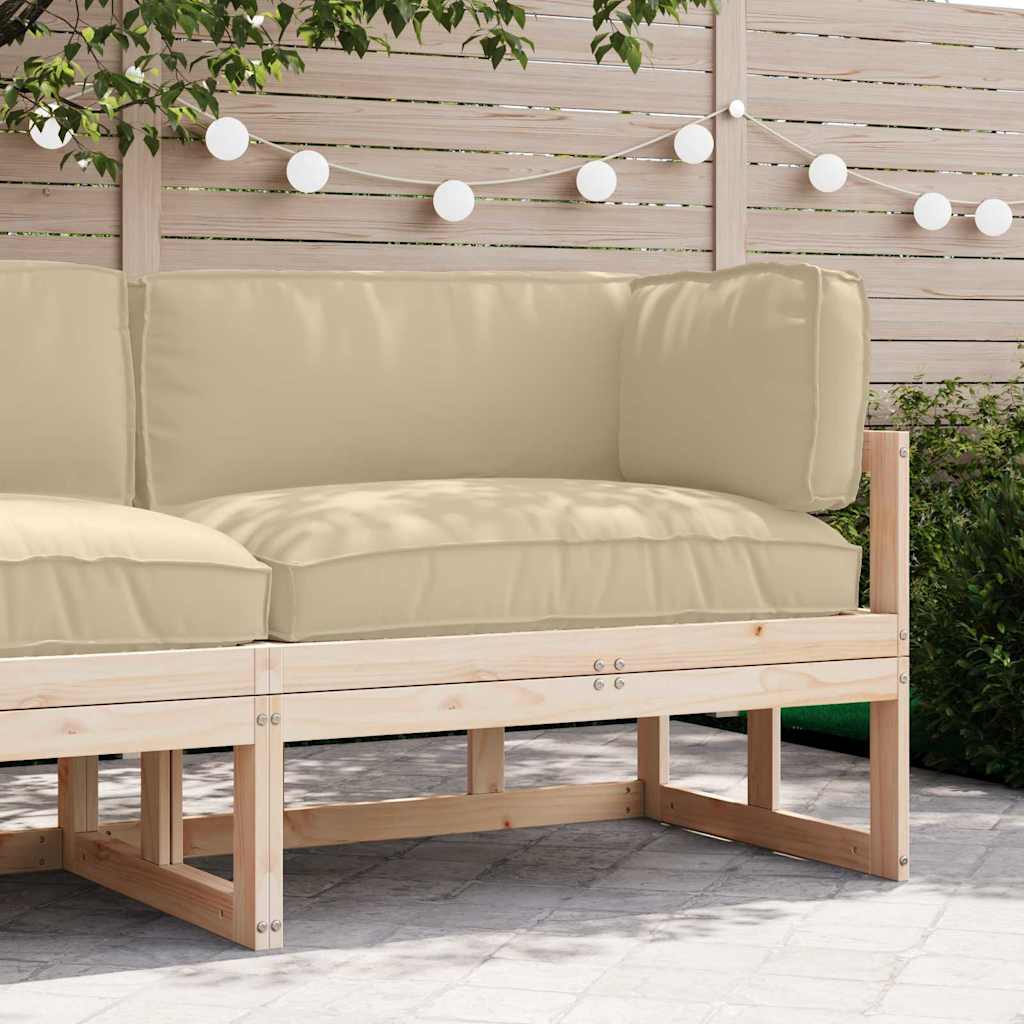 Pallet Kissen Set 3 pcs Beige 120 x 80 x 12 cm Oxford Stoff