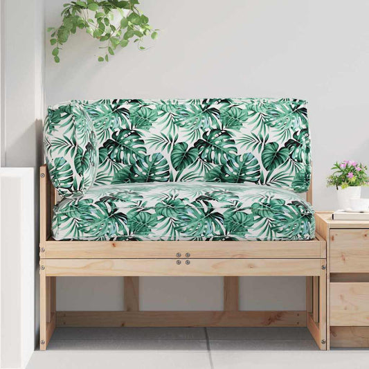 Pallet Kissen Set Floral 3 pcs Blattmuster 120 x 80 x 12 cm