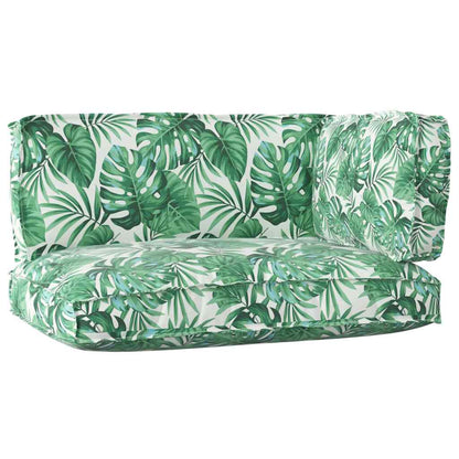 Pallet Kissen Set Floral 3 pcs Blattmuster 120 x 80 x 12 cm