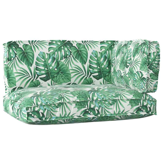 Pallet Kissen Set Floral 3 pcs Blattmuster 120 x 80 x 12 cm