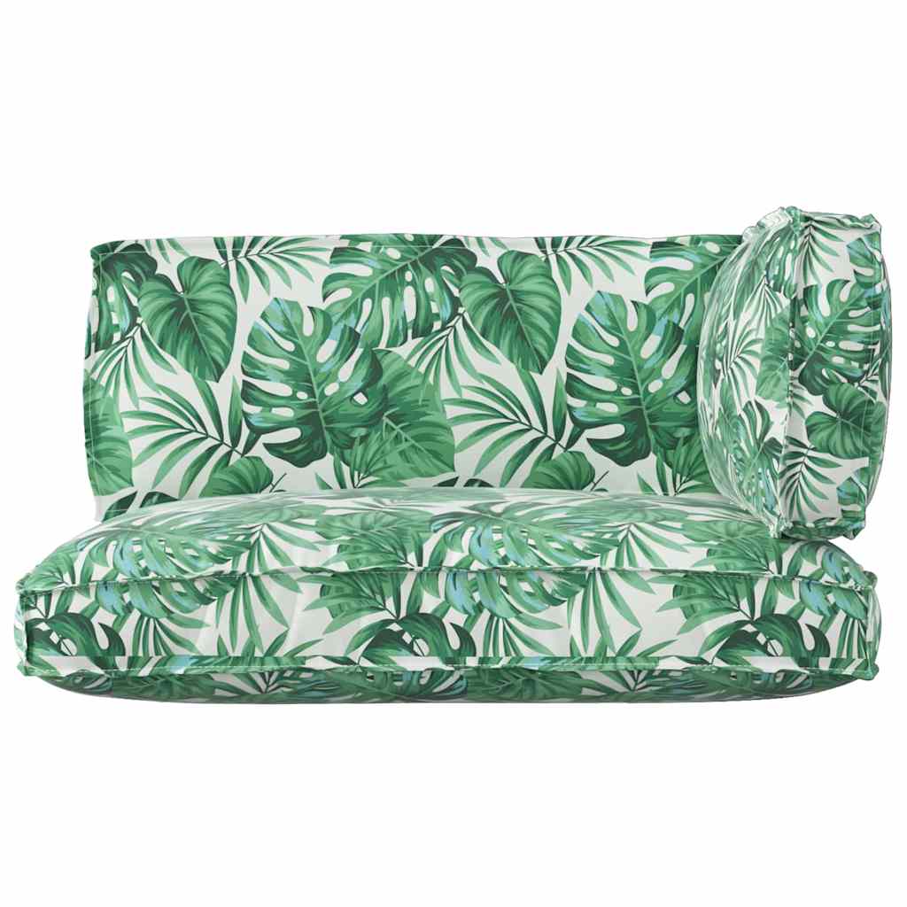 Pallet Kissen Set Floral 3 pcs Blattmuster 120 x 80 x 12 cm