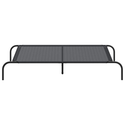 Hundebett Erhöht Schwarz 130x80x20 cm Textilene und Stahl