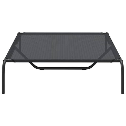 Hundebett Erhöht Schwarz 130x80x20 cm Textilene und Stahl