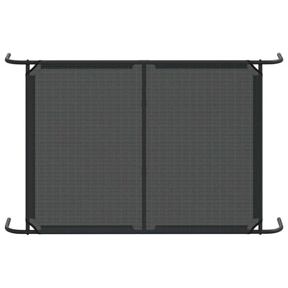 Hundebett Erhöht Schwarz 130x80x20 cm Textilene und Stahl