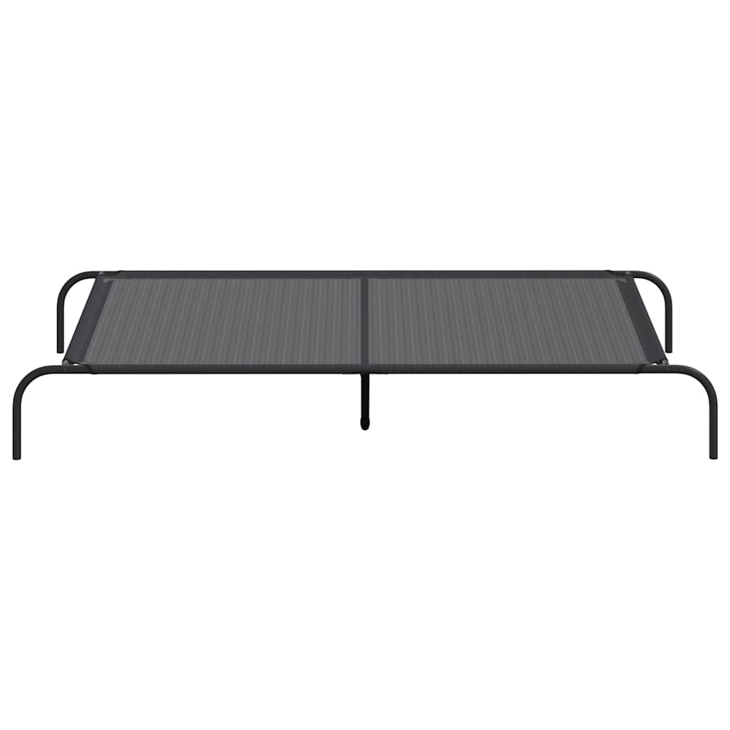 Hundebett Erhöht Schwarz 150x90x20 cm Textilene und Stahl