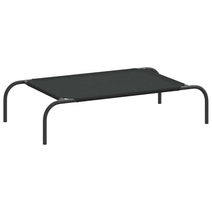 Hundebett Erhöht Schwarz 90x50x20 cm Oxford-Gewebe und Stahl
