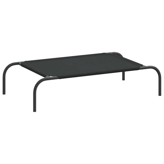 Hundebett Erhöht Schwarz 90x50x20 cm Oxford-Gewebe und Stahl