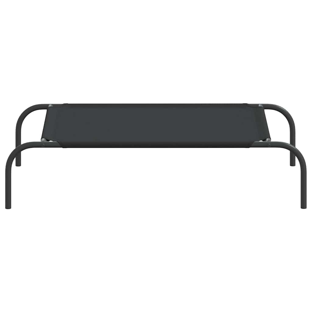 Hundebett Erhöht Schwarz 90x50x20 cm Oxford-Gewebe und Stahl