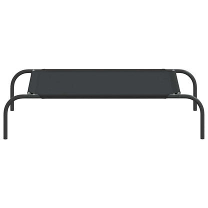 Hundebett Erhöht Schwarz 90x50x20 cm Oxford-Gewebe und Stahl