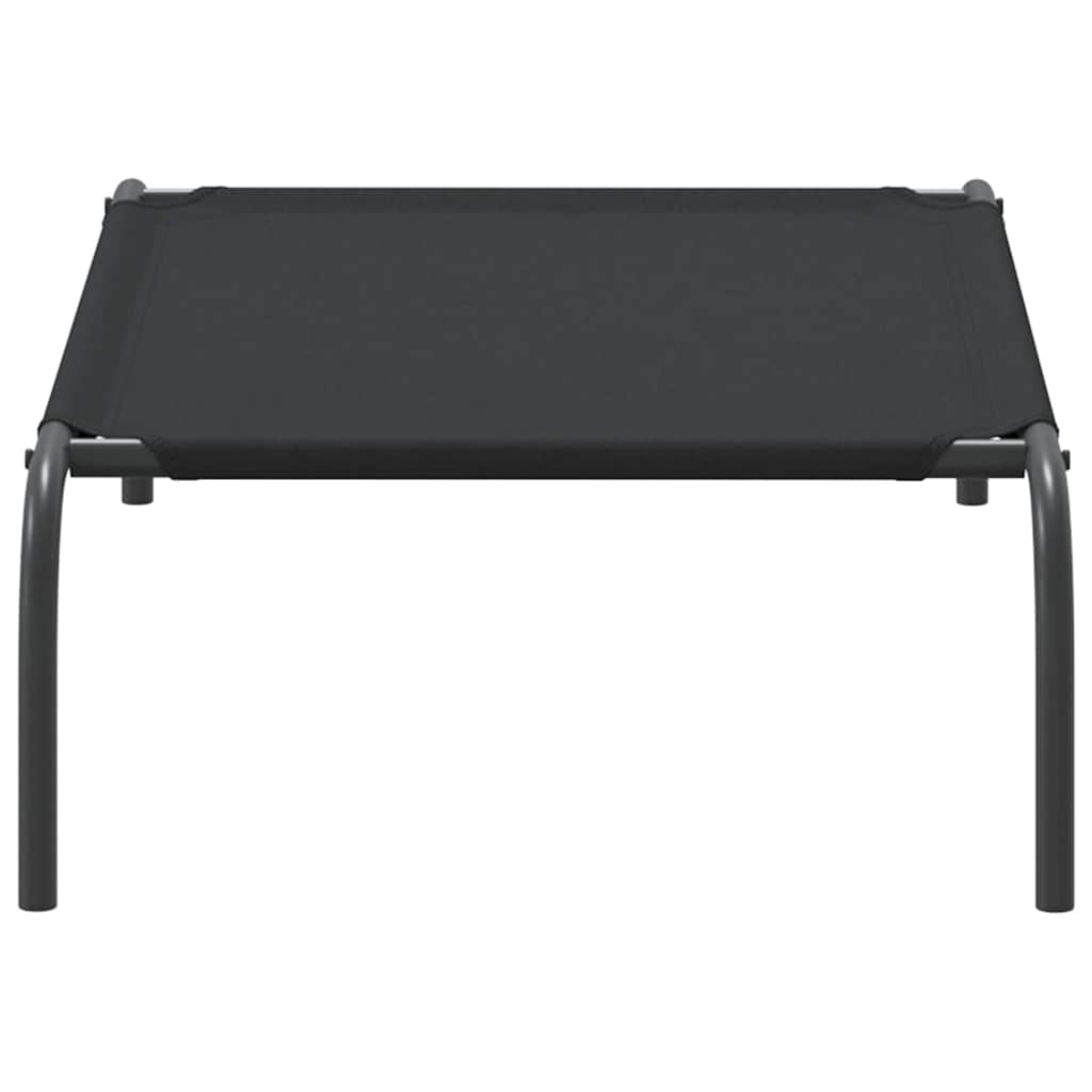 Hundebett Erhöht Schwarz 90x50x20 cm Oxford-Gewebe und Stahl