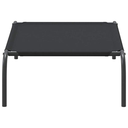 Hundebett Erhöht Schwarz 90x50x20 cm Oxford-Gewebe und Stahl