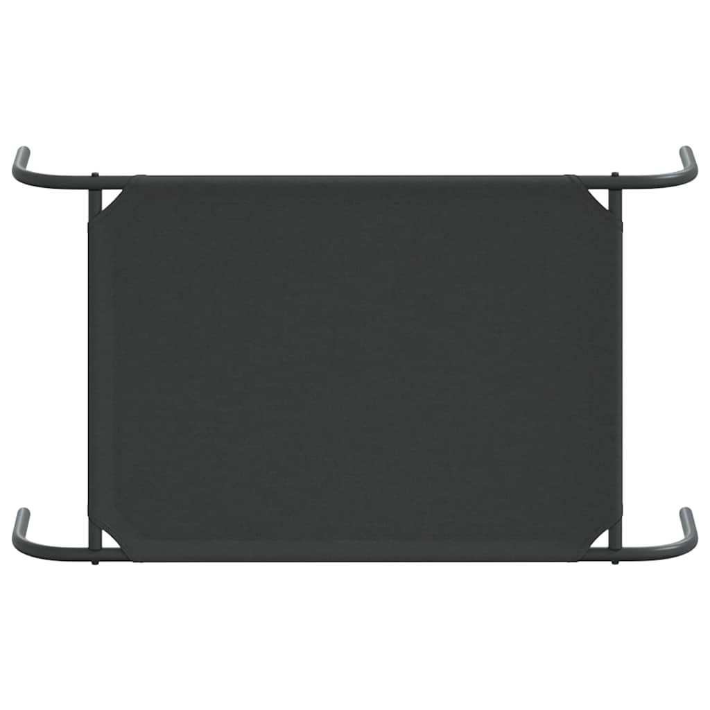 Hundebett Erhöht Schwarz 90x50x20 cm Oxford-Gewebe und Stahl