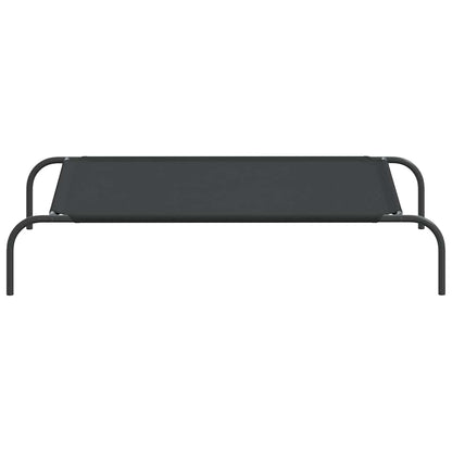 Hundebett Erhöht Schwarz 110x65x20 cm Oxford-Gewebe und Stahl