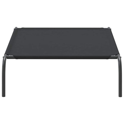 Hundebett Erhöht Schwarz 110x65x20 cm Oxford-Gewebe und Stahl