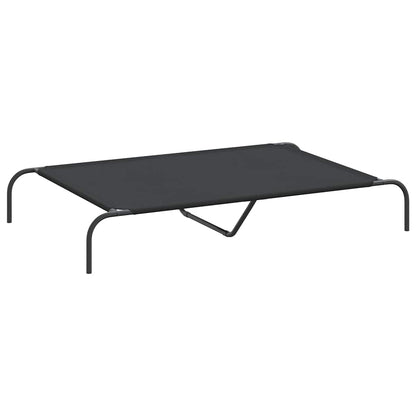 Hundebett Erhöht Schwarz 130x80x20 cm Oxford-Gewebe und Stahl