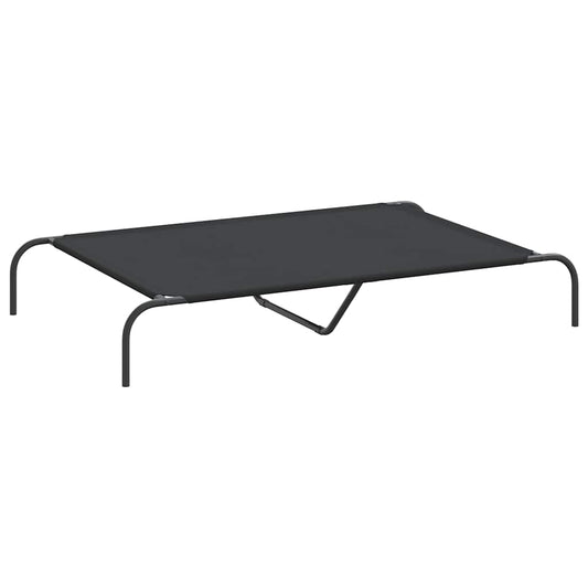 Hundebett Erhöht Schwarz 130x80x20 cm Oxford-Gewebe und Stahl