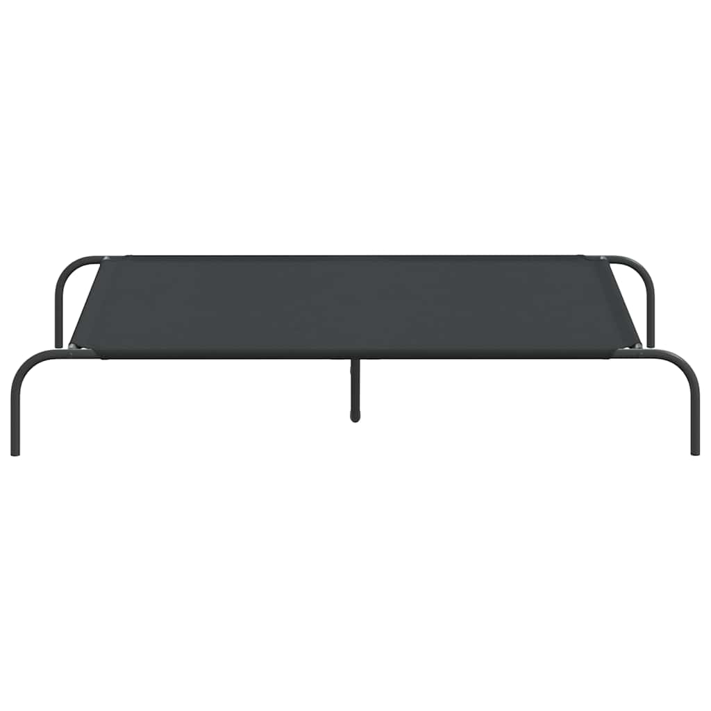 Hundebett Erhöht Schwarz 130x80x20 cm Oxford-Gewebe und Stahl