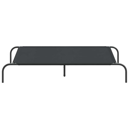 Hundebett Erhöht Schwarz 130x80x20 cm Oxford-Gewebe und Stahl