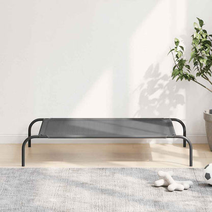 Hundebett Erhöht Grau 110x65x20 cm Textilene und Stahl
