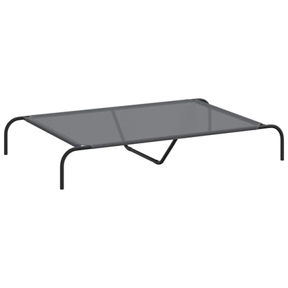 Hundebett Erhöht Grau 130x80x20 cm Textilene und Stahl