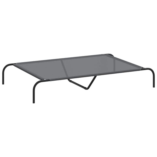 Hundebett Erhöht Grau 130x80x20 cm Textilene und Stahl