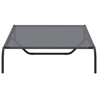 Hundebett Erhöht Grau 130x80x20 cm Textilene und Stahl