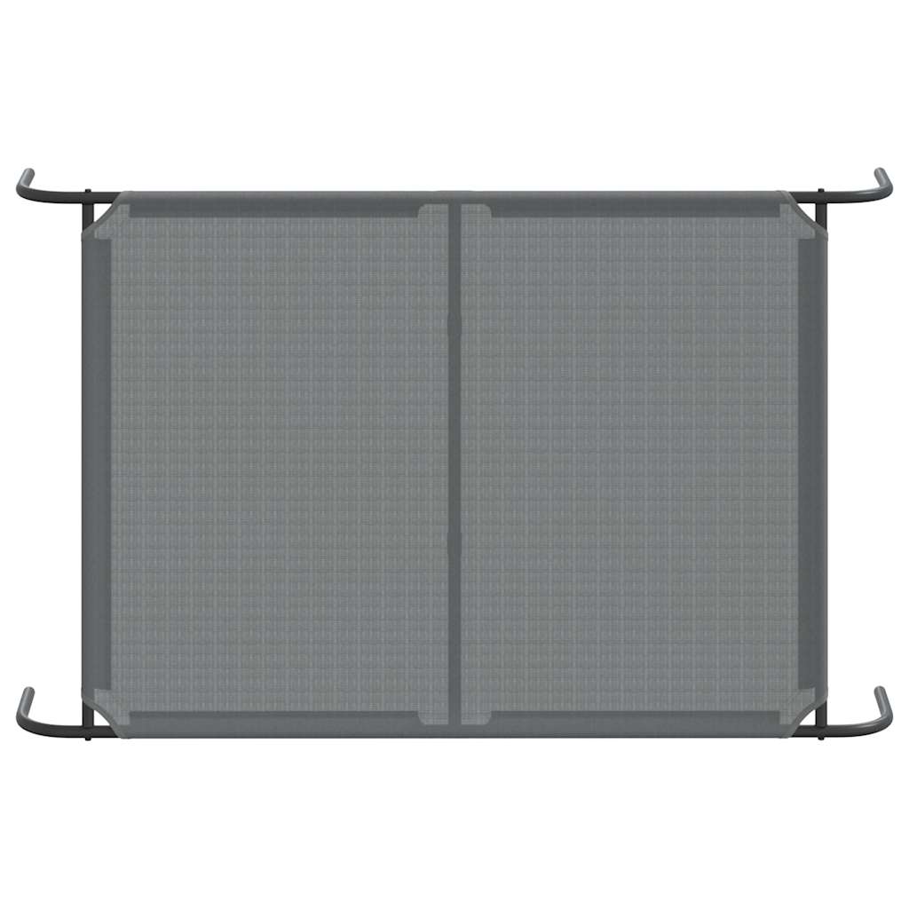 Hundebett Erhöht Grau 130x80x20 cm Textilene und Stahl