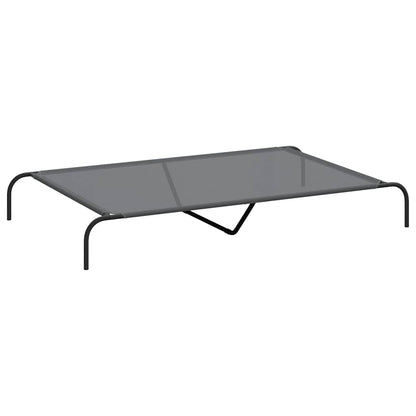 Hundebett Erhöht Grau 150x90x20 cm Textilene und Stahl