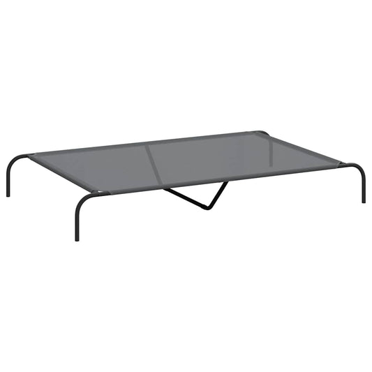 Hundebett Erhöht Grau 150x90x20 cm Textilene und Stahl