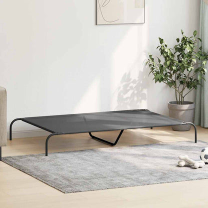 Hundebett Erhöht Grau 150x90x20 cm Textilene und Stahl