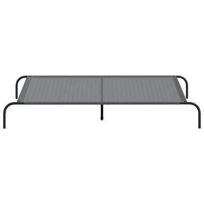 Hundebett Erhöht Grau 150x90x20 cm Textilene und Stahl