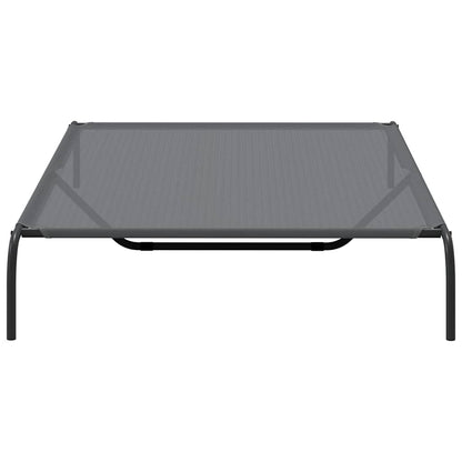 Hundebett Erhöht Grau 150x90x20 cm Textilene und Stahl