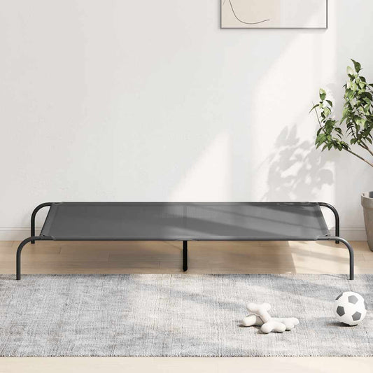 Hundebett Erhöht Grau 150x90x20 cm Textilene und Stahl