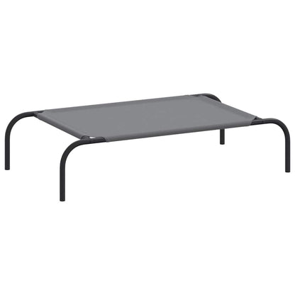Hundebett Erhöht Grau 90x50x20 cm Oxford-Gewebe und Stahl