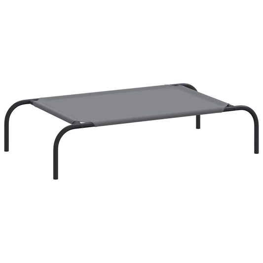 Hundebett Erhöht Grau 90x50x20 cm Oxford-Gewebe und Stahl