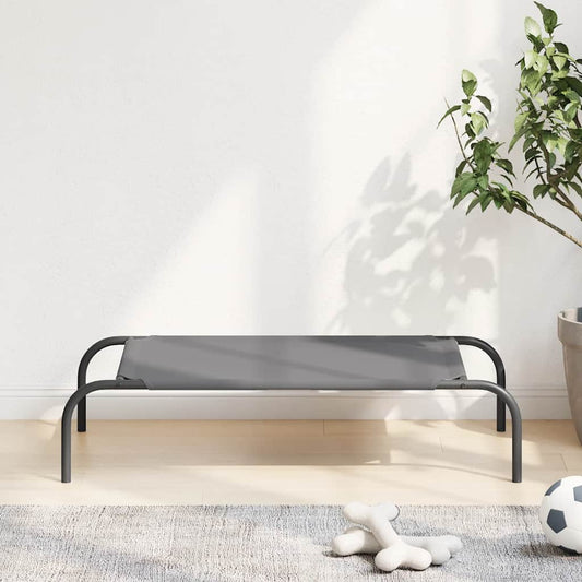 Hundebett Erhöht Grau 90x50x20 cm Oxford-Gewebe und Stahl