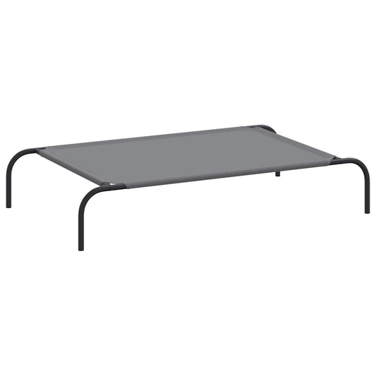 Hundebett Erhöht Grau 110x65x20 cm Oxford-Gewebe und Stahl