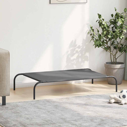 Hundebett Erhöht Grau 110x65x20 cm Oxford-Gewebe und Stahl