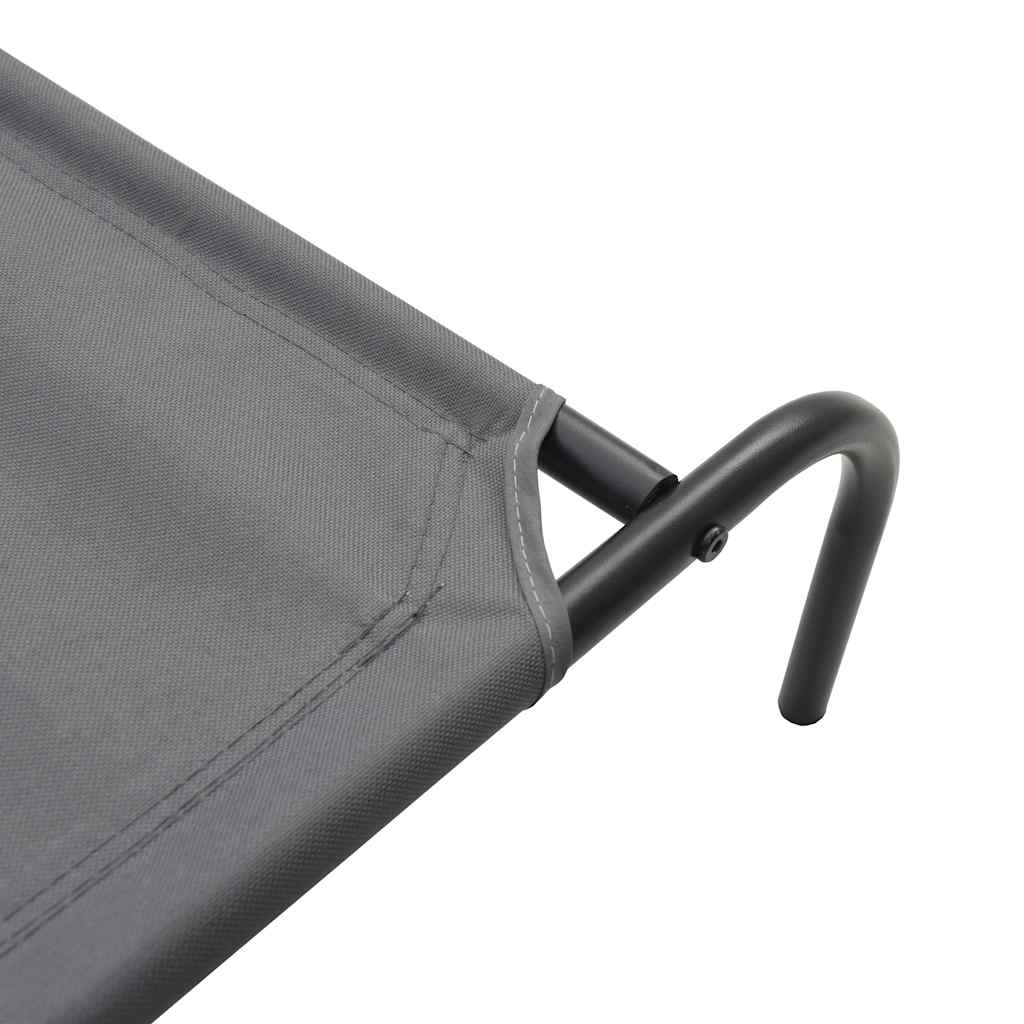 Hundebett Erhöht Grau 110x65x20 cm Oxford-Gewebe und Stahl