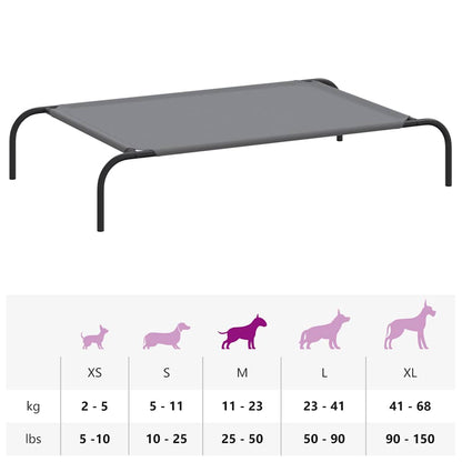 Hundebett Erhöht Grau 110x65x20 cm Oxford-Gewebe und Stahl