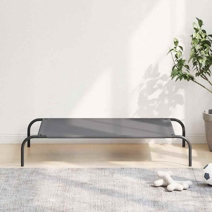 Hundebett Erhöht Grau 110x65x20 cm Oxford-Gewebe und Stahl