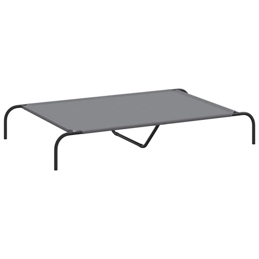 Hundebett Erhöht Grau 130x80x20 cm Oxford-Gewebe und Stahl