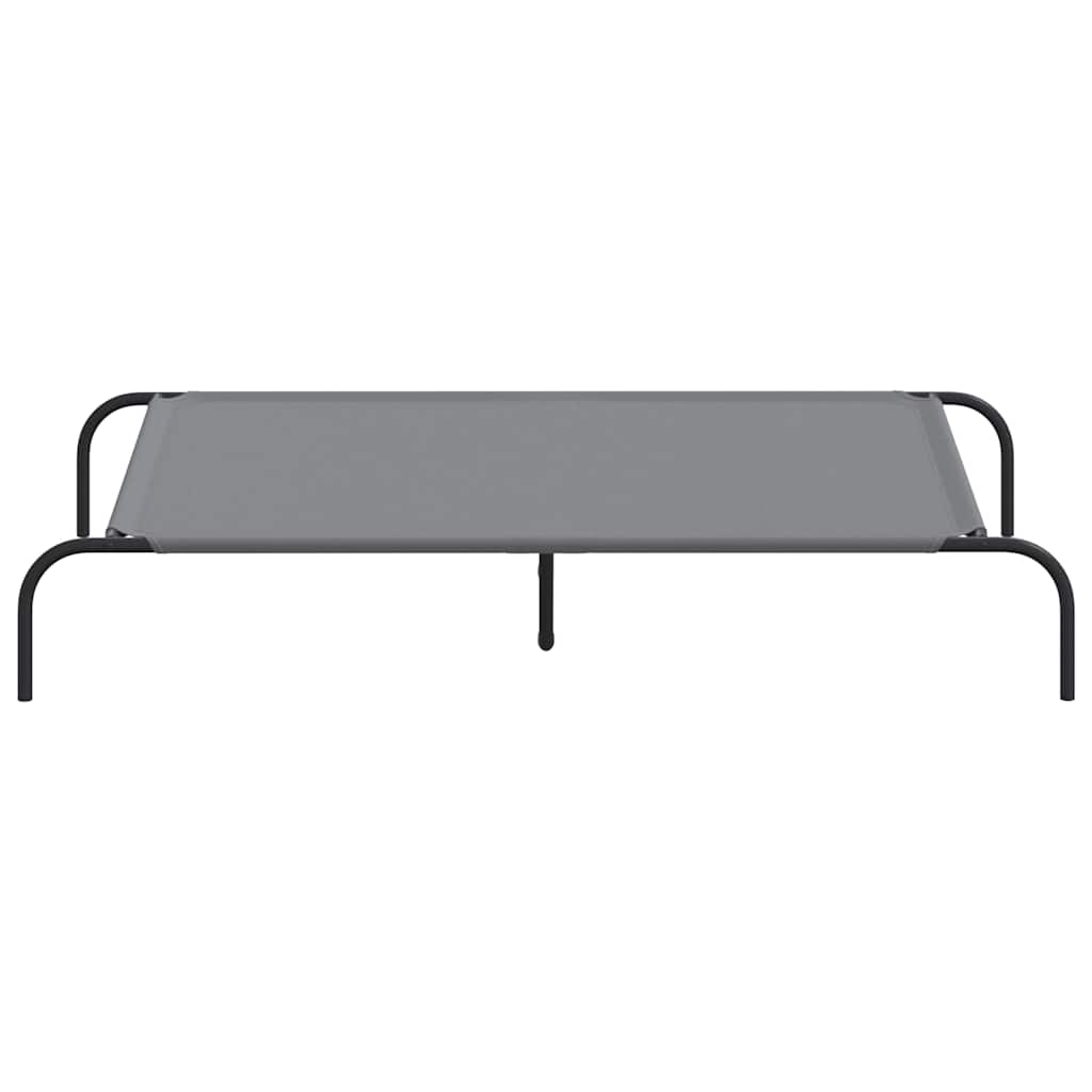 Hundebett Erhöht Grau 130x80x20 cm Oxford-Gewebe und Stahl