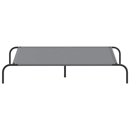 Hundebett Erhöht Grau 130x80x20 cm Oxford-Gewebe und Stahl