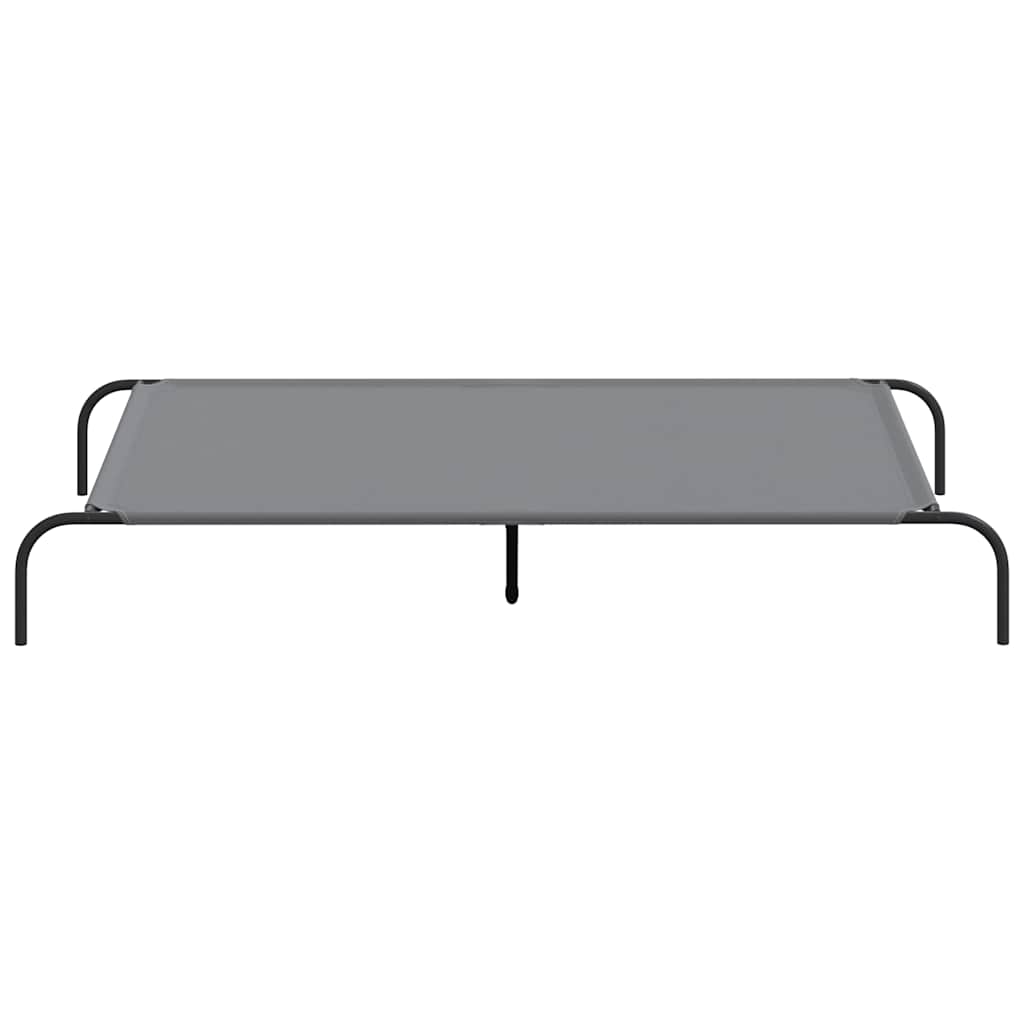 Hundebett Erhöht Grau 150x90x20 cm Oxford-Gewebe und Stahl
