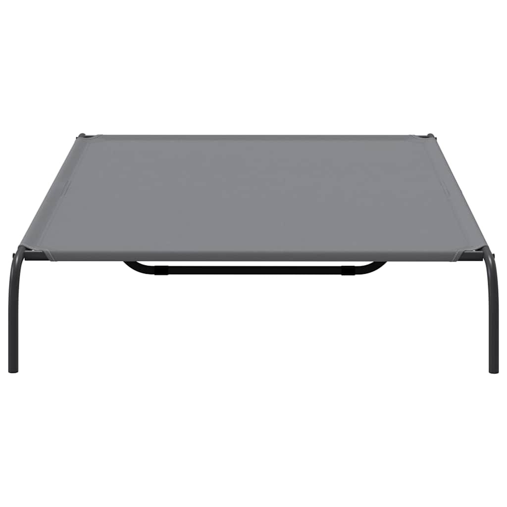 Hundebett Erhöht Grau 150x90x20 cm Oxford-Gewebe und Stahl